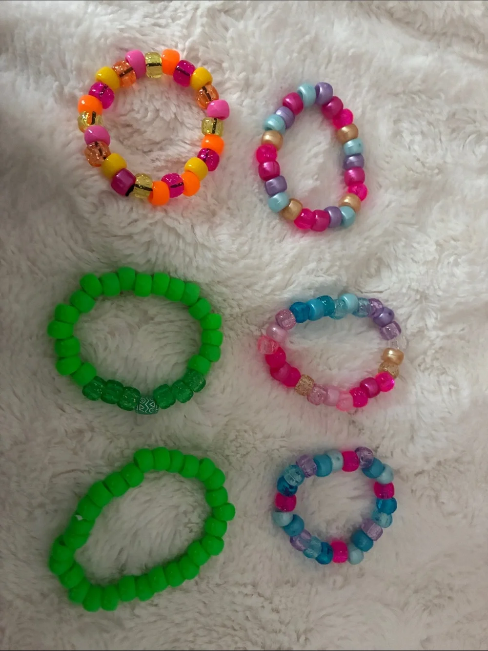 Set of 6 Handmade Beaded Bracelets